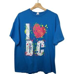I Love DC Shirt Washington DC Blue Graphic T-Shirt Women's Size XL Tourist